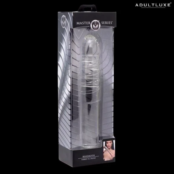 Master Series Behemoth Ribbed XL Clear Glass Dildo