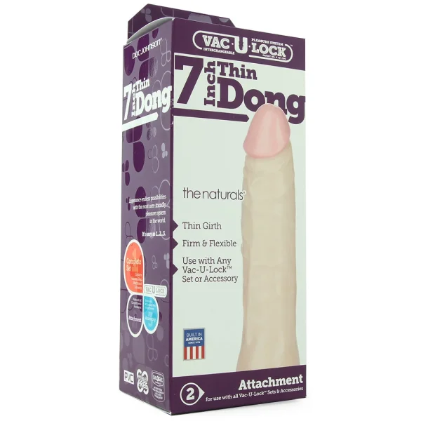 VacULock Thin 7 inch Natural Dong Attachment