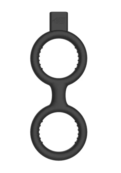 E-Stimulation Cock Ring with Ballstrap - Black