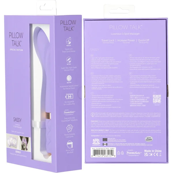 Pillow Talk Sassy Special Edition Silicone Waterproof G-Spot Vibrator - Purple & Rose Gold