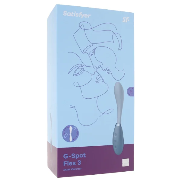 Satisfyer G-Spot Flex 3 Silicone Rechargeable Waterproof 12-Function G-Spot Vibrator - Grey