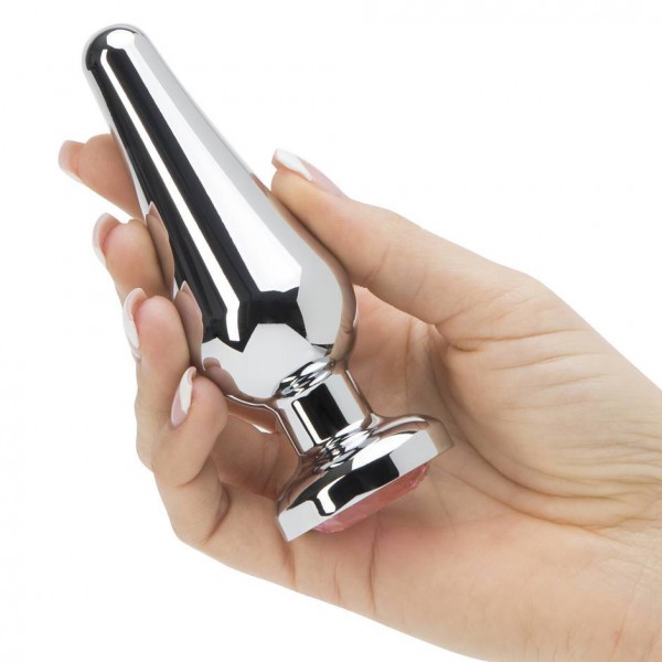 LuxGem Pink Jewelled Metal Butt Plug 4 Inch — image 5 of 14
