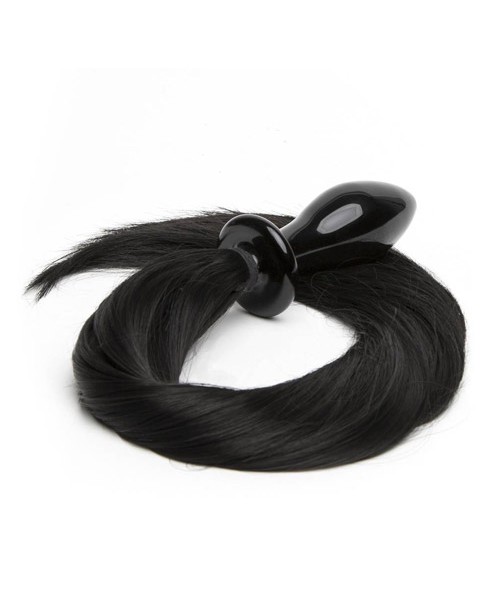 Deluxe glass pony tail plug