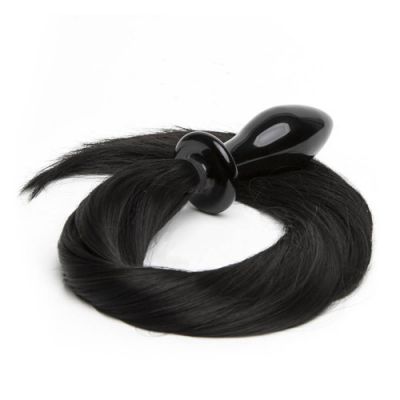 Deluxe glass pony tail plug