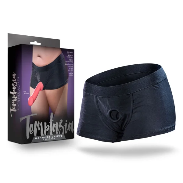 Temptasia Strap-On Harness Briefs, 4X By Blush Novelties - Black