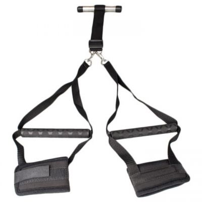 Bondara Black Soft Over The Door Velcro Wrist Cuffs