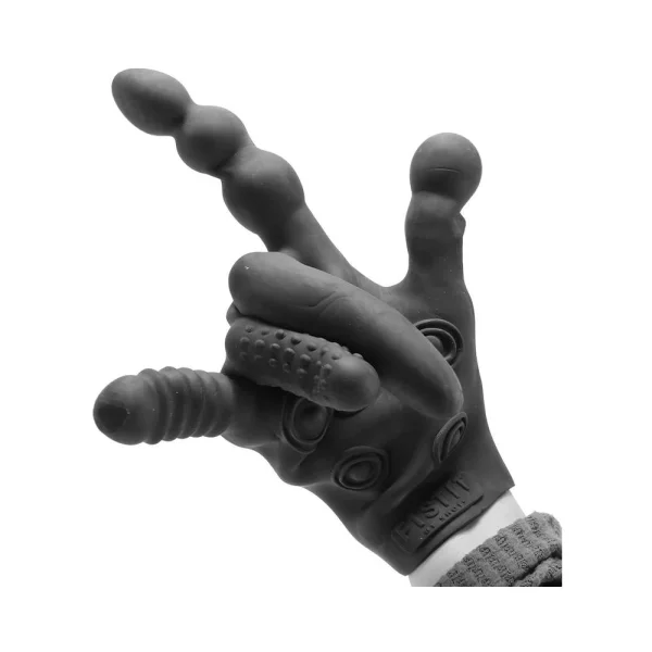 Fist It Silicone Stimulation Glove - Black — image 5 of 13