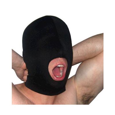 Premium Spandex Hood With Mouth Opening Black