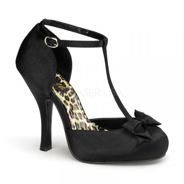 CUTIEPIE-12 - 4 1/2" Heel, 3/4" Hidden P/F T-Strap D\'orsay Pump W/ Bow — image 5 of 12