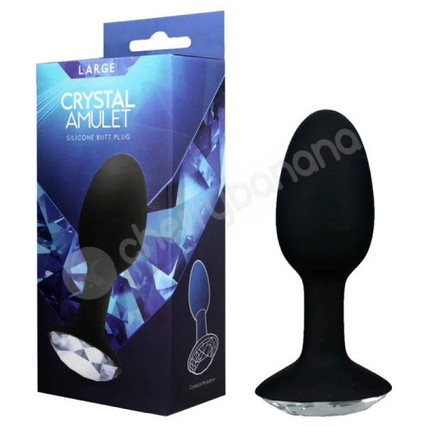 Crystal Amulet Black Large Jewelled Butt Plug
