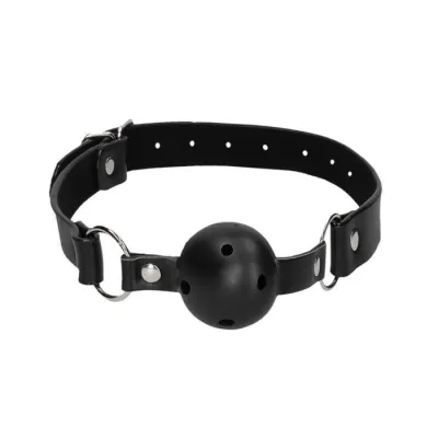 Ouch Breathable Ball Gag with Bonded Leather Straps