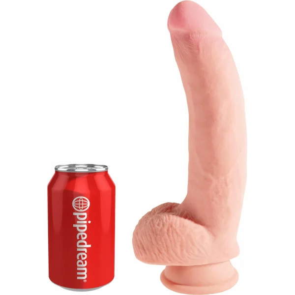 King Cock Plus 10" Triple Density Cock With Balls & Suction Cup Base - Vanilla