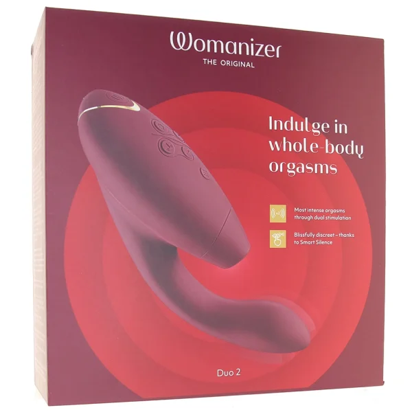 Womanizer DUO 2 Silicone Pleasure Air Clitoral & G-Spot Stimulator - Bordeaux