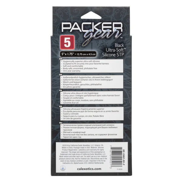 Packer Gear 5"-12.75 Cm Ultra-Soft Silicone Stp - Black