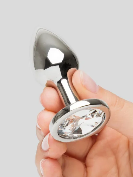 Lovehoney Luxury Crystal Stainless Steel Silver Butt Plug 2.5 Inch