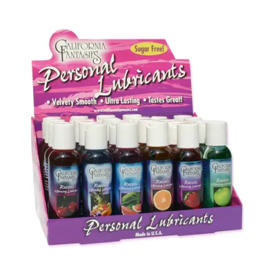 Razzels Flavored Warming Lubricants Counter Display 24 2 Fl Oz Bottles Assorted Flavors
