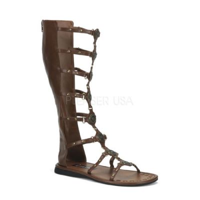 ROMAN 15 Brown Pu Men s Roman Gladiator Sandal