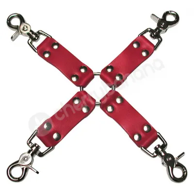 Kinklab Bondage Basics Red Leather Hog Tie