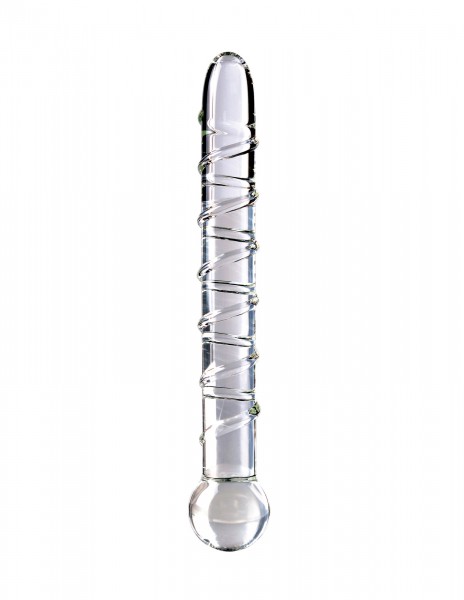 7.5" Ribbed Glass Dildo