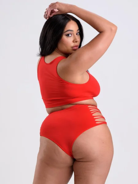 Lovehoney Plus Size Criss-Cross Red Bra Set