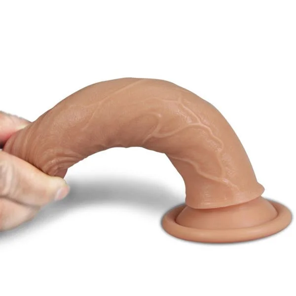 Lovetoy 7 Inch Dual Layered Platinum Silicone Nature Cock Dildo