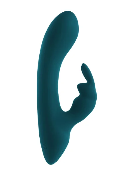 Playboy Pleasure Lil Rabbit Waterproof Rechargeable Silicone Dual Stimulation Vibrator - Teal