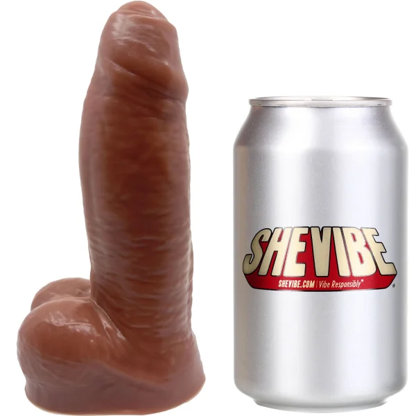WEE Daddy Danny Uncut 6.25" Platinum Silicone Realistic Dildo With Balls By Dee's Big Daddies - Chocolate