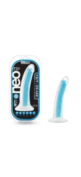 Blush Neo Blue Elite Glow in the Dark 7.5" Silicone Dual Density Cock — image 6 of 6