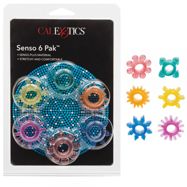 CalExotics Senso Super Stretchy Enhancers-6Pk Assorted