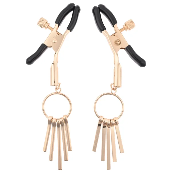 Sex & Mischief Verge Nipple Clamps By Sportsheets - Gold & Black