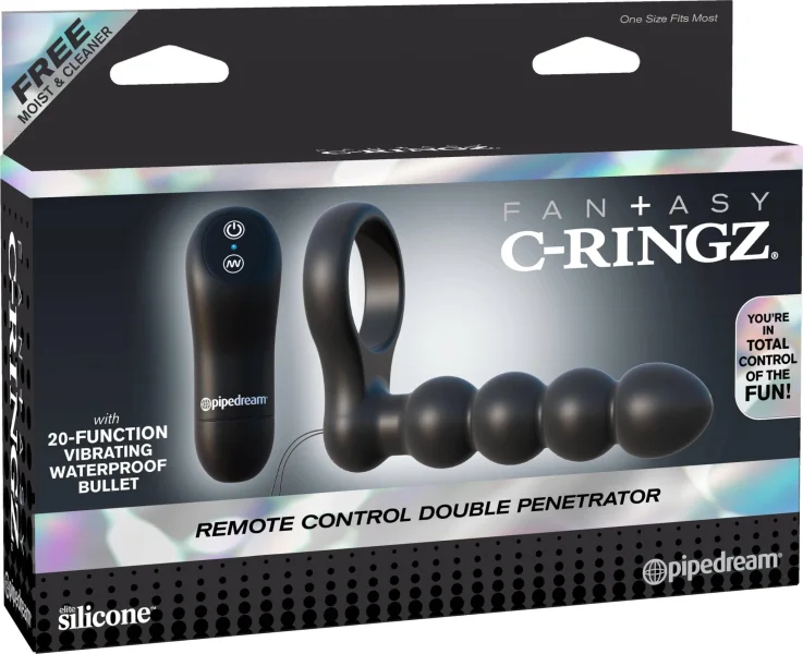 Fantasy C-ringz Remote Control Double Penetrator - Black
