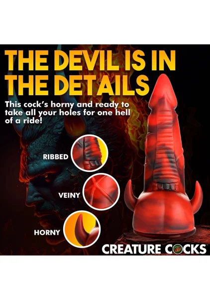 Horny Devil Demon 7" Silicone Suction Cup Dildo With Balls By Creature Cocks