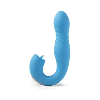 G Spot Vibrators Honey Play Box Joi Thrust App Controlled Thrusting G spot Vibrator Tongue Clit Licker Blue