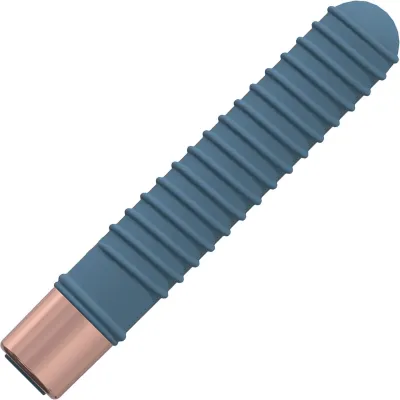 Loveline Poise Rechargeable Waterproof Silicone Textured Vibrator Blue