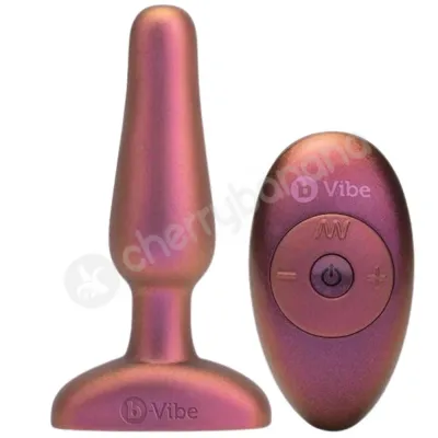 B vibe Novice Galaxy Plum Vibrating R C Butt Plug Limited Edition Set