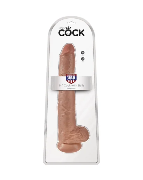 King Cock Suction Cup Dildo - Tan - 14 Inch