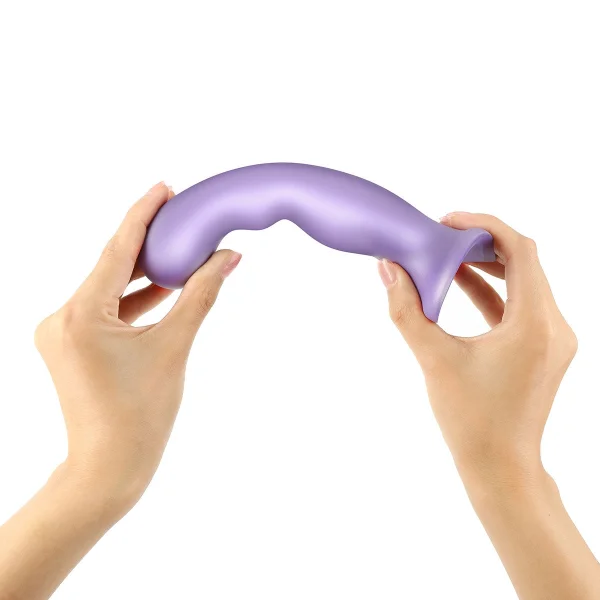 Strap-on-Me Hybrid Collection P&G Silicone Suction Cup Dildo - S Metallic Lilac