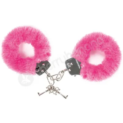 Attach Me Pink Fluffy Metal Handcuffs