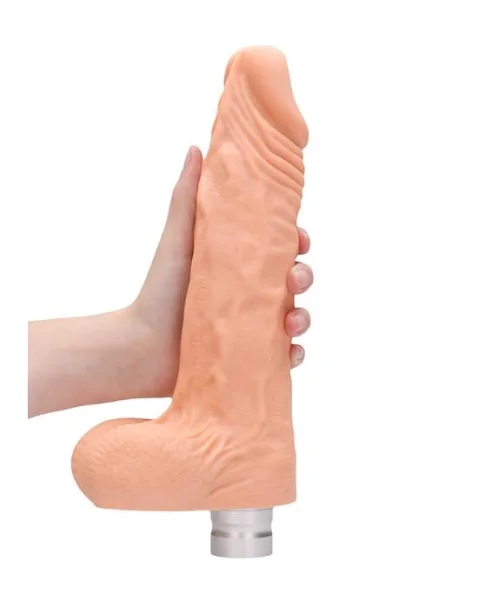 Realistic Vibrating Dildo With Balls - 10 Inch - Flesh - 10 Inch