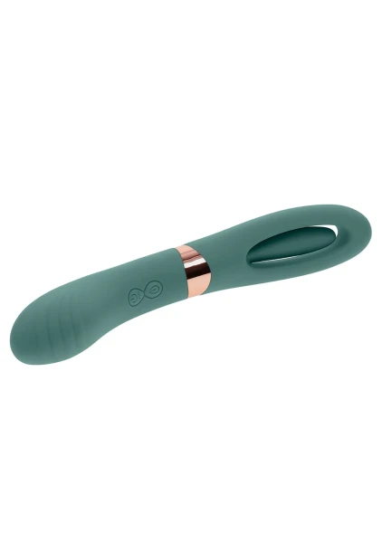 Chick Flick Waterproof Silicone Dual Ended Flickering Tongue G-Spot Vibrator By Evolved Novelties - Green