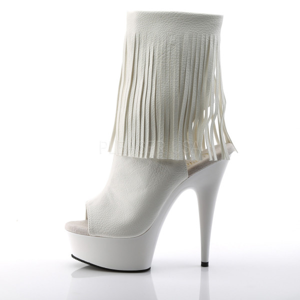 6 inches Heel, 1 3/4 inches PF Open Toe/Heel Fringe Bootie, Side Zip — image 7 of 8