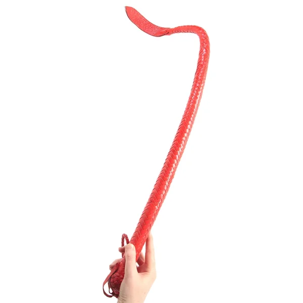 Red Leather Devil's Tail Whip — image 5 of 6
