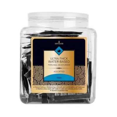 Sensuva Ultra Thick Water Based Tub Display Assorted Foil Lubes 100