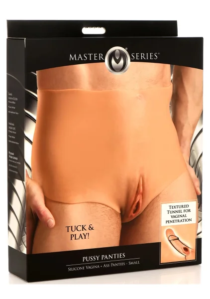 Master Series Silicone Wearable Vulva Panties With Vagina & Ass - Large, Vanilla