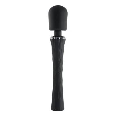 Personal Massagers Playboy Royal Rechargeable Silicone Wand Vibrator Black