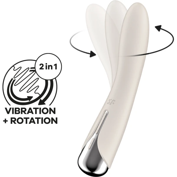 Satisfyer Spinning Vibe 1 Rechargeable Waterproof Silicone G-Spot Vibrator - Beige