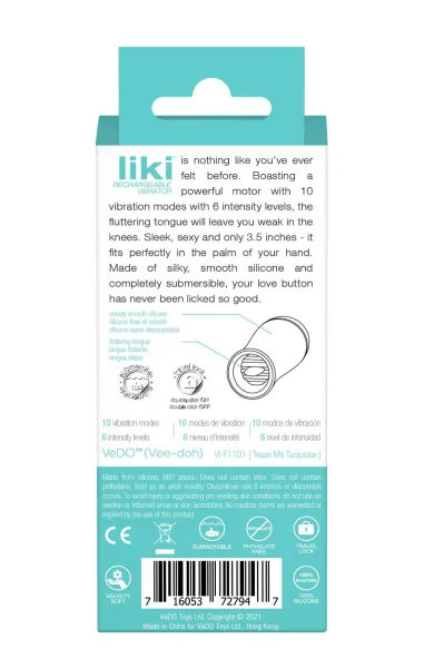 Liki Rechargeable Flicker Vibe - Tease Me Turqoise