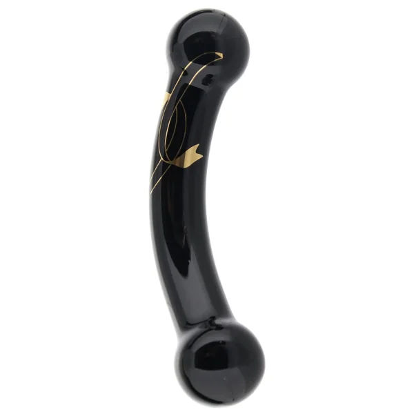 Secret Kisses Handblown Double Ended Glass Dildo 5.5" - Black & Gold — image 7 of 10