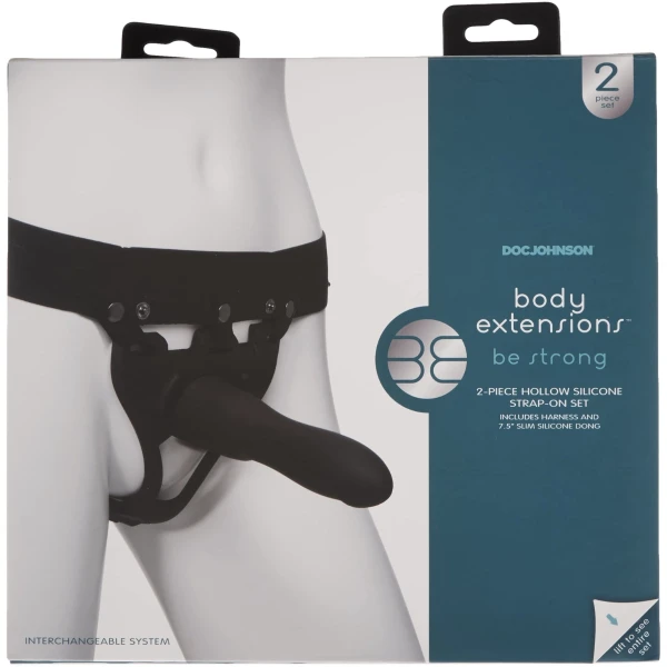Doc Johnson Body Extensions Be Strong Hollow Strap On System