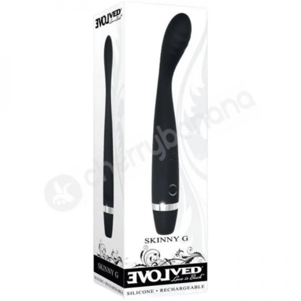 Evolved Skinny G Black 7" Thin Silicone G-Spot Vibrator